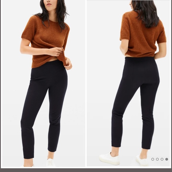 Everlane Pants - Everlane Black Side Zip Cotton Stretch Trousers